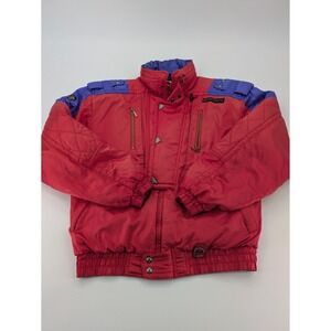VTG Descente Mens‎ Colorblock Red & Purpel Ski Jacket Large
